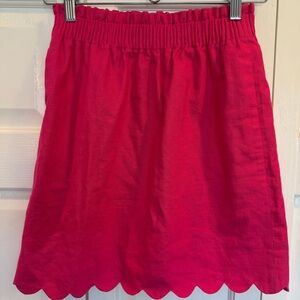 J. Crew Hot Pink Scallop Hem Mini Skirt